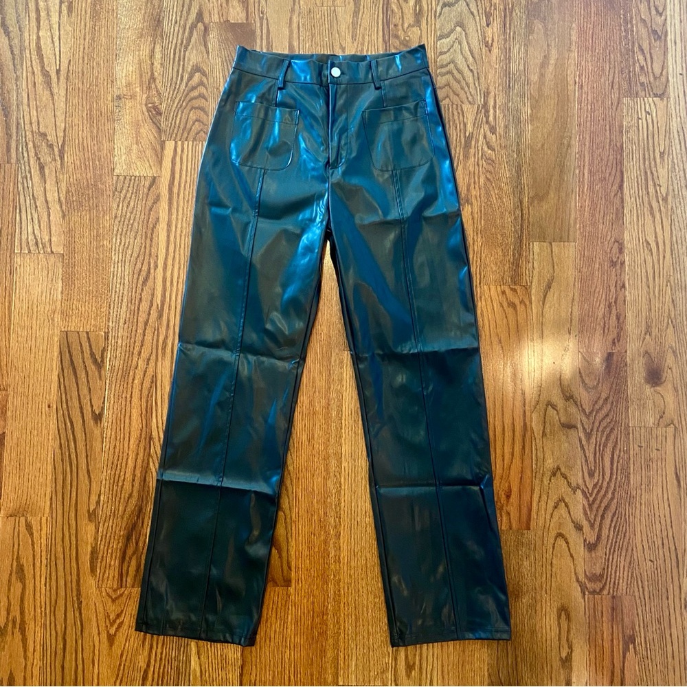 Black Faux Leather Pants